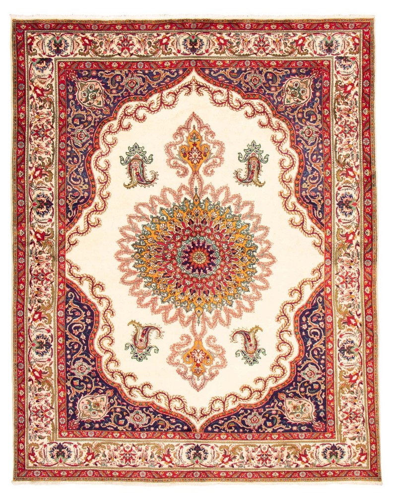 Vintage Hand-Knotted Area Rug 9'10" x 12'7" Traditional Oriental Wool Carpet