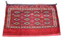 Fabulous Antique Tribal Rug 48” x 29” Turkoman Yomud Camel Bag Chuval Wool Rug