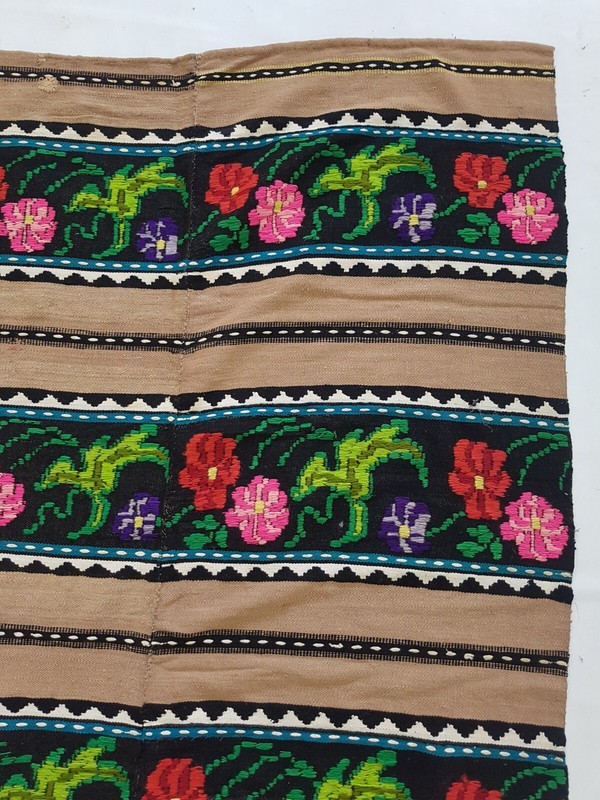 Vintage Handmade Traditional Romanian Floral Kilim Floor Rug Carpet 190x124 cm gallery