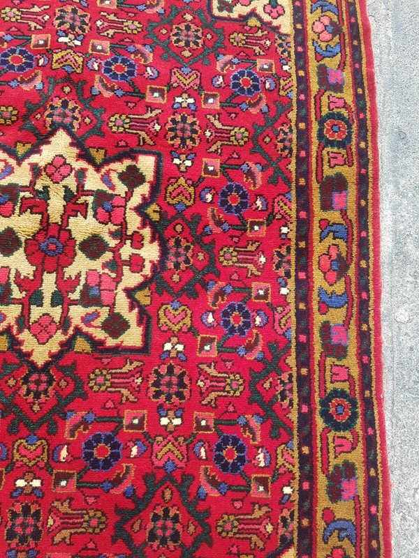 Vintage Hand Made Traditional Rug Oriental Wool Multicolor Carpet 1160x116 cm gallery