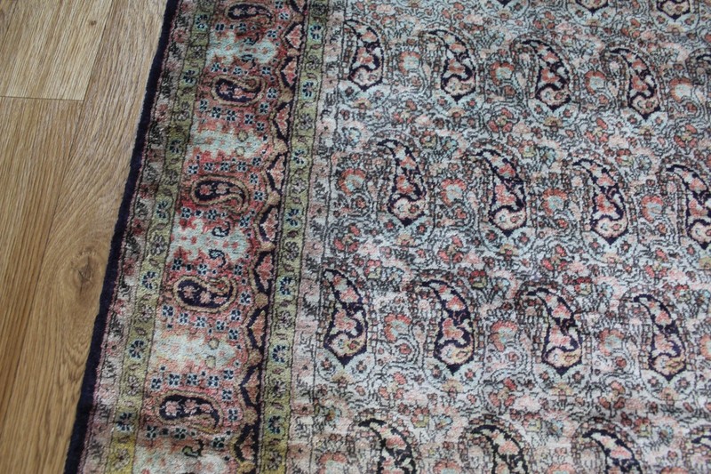 Fine Handmade Qoum Silk Rug Paisley (Boteh) Design 160 x 110 cm (5’3” x 3’7”) gallery