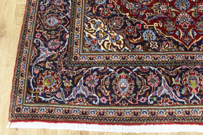 Fine Signed Keshan Oriental Rug Kurk Wool Floral Carpet 220 x 140 CM (7’3” x 4’7 gallery