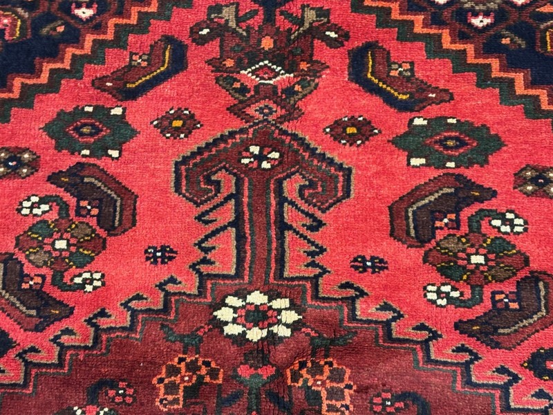 Vintage 5x7 Zanjan Hand Knotted Wool Oriental Area Rug Red Tribal Geometric Boho gallery