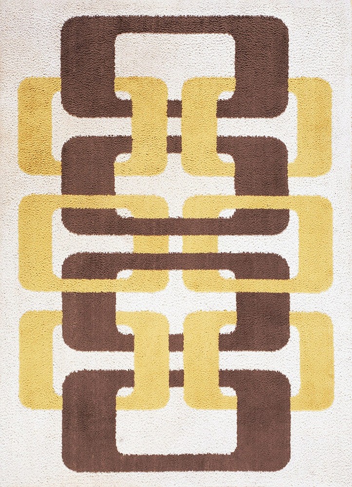 5'x7' Vintage Mid Century Modern Scandinavian / Danish Shag Pile Rya Panton