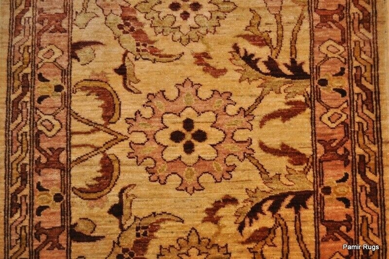 FINE QUALITY handmade 3' x 17' hall runner oriental Tea washed beige brown rug gallery