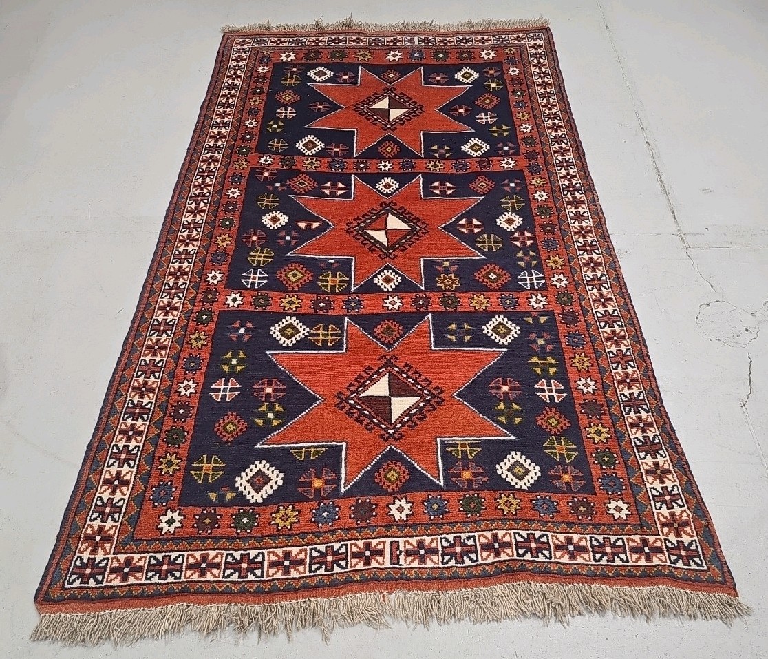 Hand-knotted Caucasian 100% Wool Shirvan Azerbaijan Fine Area Rug 3'10"×6'3" gallery