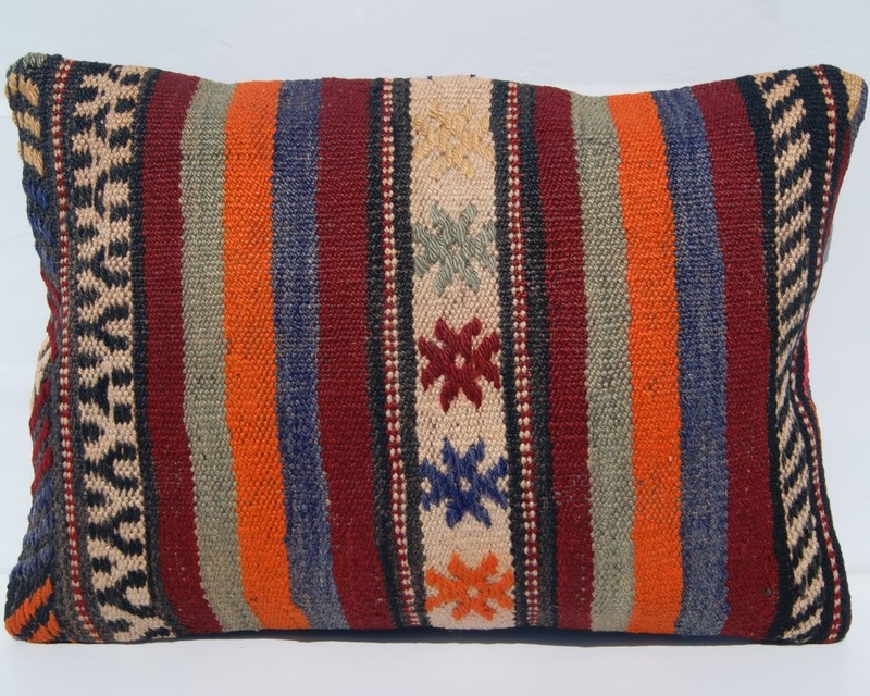 MULTI COLORED PILLOW COVERS RECTANGLE WOOL 30+ TURKISH KILIM AREA RUGS 20"X14" gallery