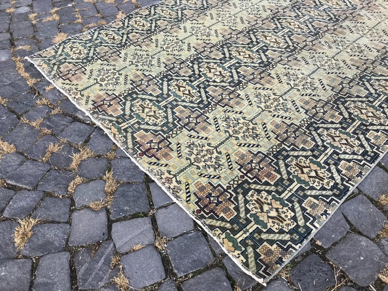 Turkish Antique rug Bohemian Area rug Oushak rug Vintage Rug Handmade Wool rug gallery