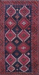 Antique Geometric Abadeh Tribal Area Rug Wool Hand-knotted Oriental Carpet 5’x9′