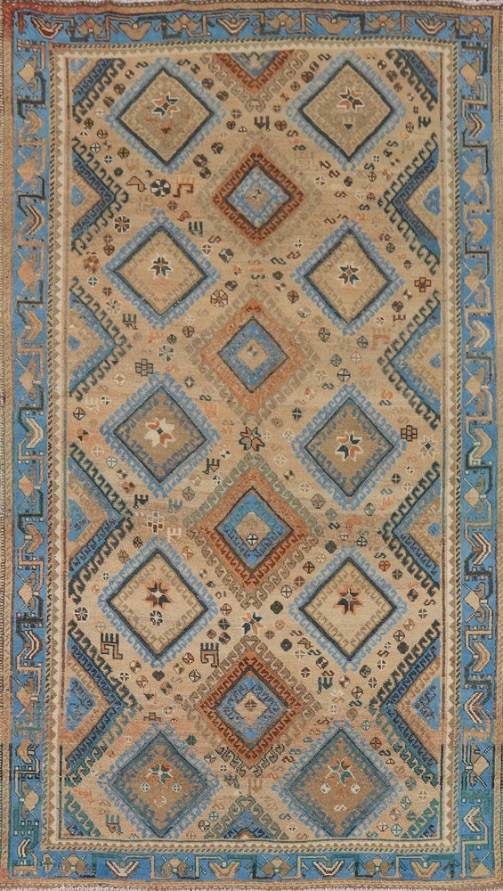 Geometric Wool Vintage Handmade Rug 5x10 Tribal Living Room Traditional Carpet