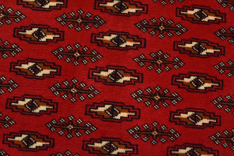 Turkmen Rug 6'10'' x 9'7'' Red Wool Vintage Tribal Hand-Knotted Oriental Carpet gallery