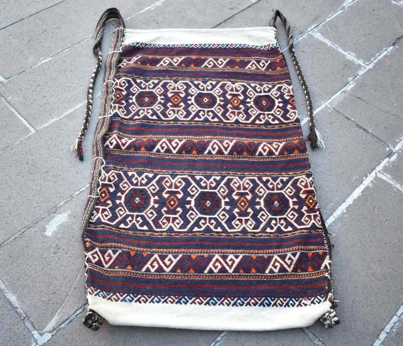 Antique Turkish Rug 29'' x 49'' Collectors Item Sumak Bergama Camel Bag Wall Rug gallery
