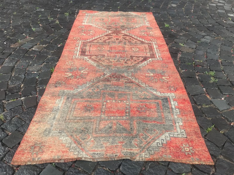 Runner Rug Turkish Runner Rug Oushak Runner Vintage Runner 7,57 X 3,47 Ft gallery