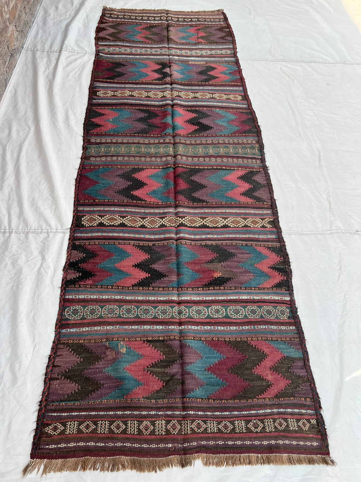 COLLECTORS ITEM 10 X 3.3 ft Antique Maldari Belouch Nomad Full Embroidery Sistan gallery