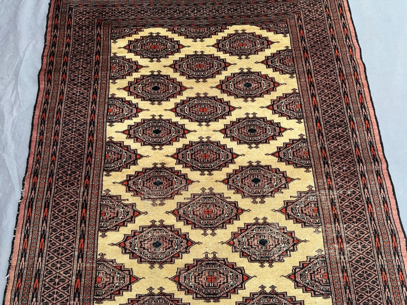 4'2 x 6'1 ft Antique Distressed Afghan Rug Low Pile Tribal Oriental Wool Carpet gallery