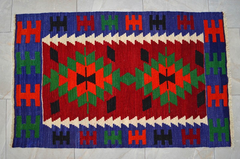 3x4 ft Rug OUSHAK RUG Hand Woven Vintage Turkish Kilim Rug Flat Weave Wool Rug gallery
