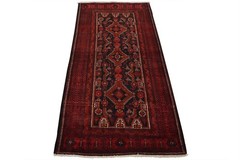 Baloch Rug 3’8” x 7′ Blue Wool Vintage Tribal Hand-Knotted Oriental Carpet