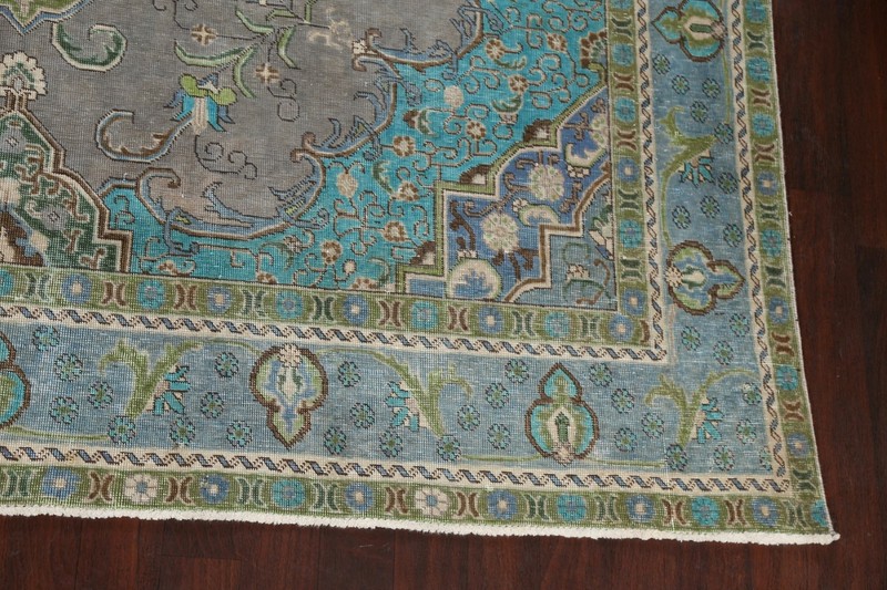 Antique Floral Gray Traditional Area Rug Evenly Low Pile Hand-knotted Wool 9x13 gallery