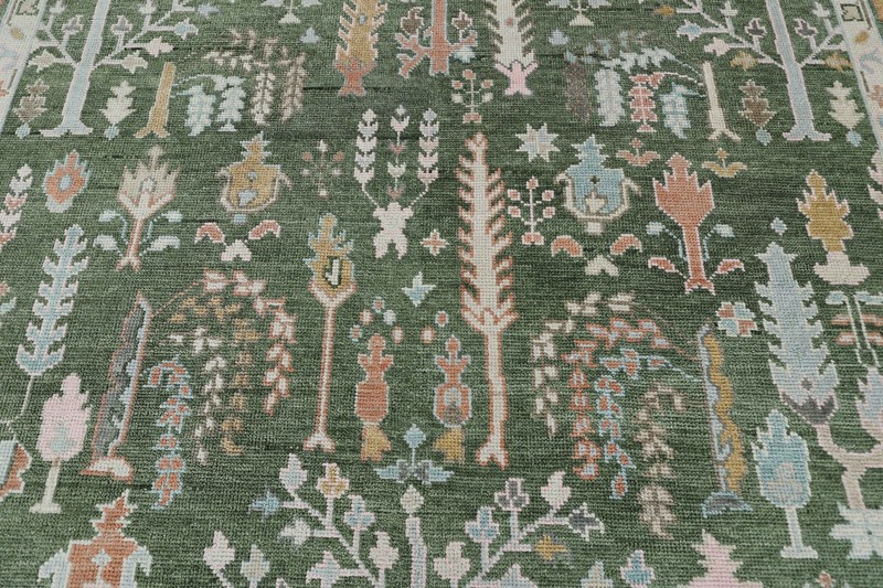 9x12 ft Green/Multi Hand made Oushak Living Area Rugs, Oriental Floor Carpet gallery