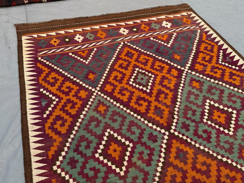 5'3x12'8 Ft Vintage Afghan Baluchi Geometric Kilim Triba Wool Runner Rug gallery