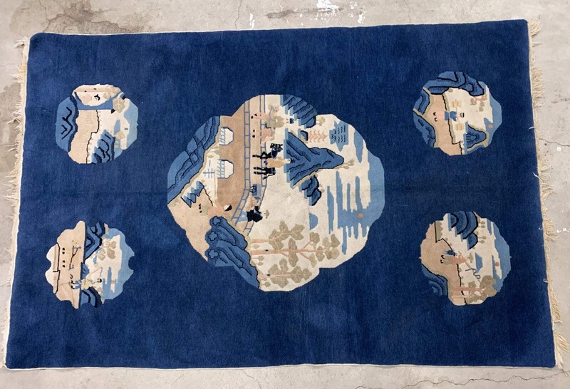 Handmade antique Peking Chinese rug 4.1' x 6.2' (125cm x 189cm) 1900s - 1B912 gallery