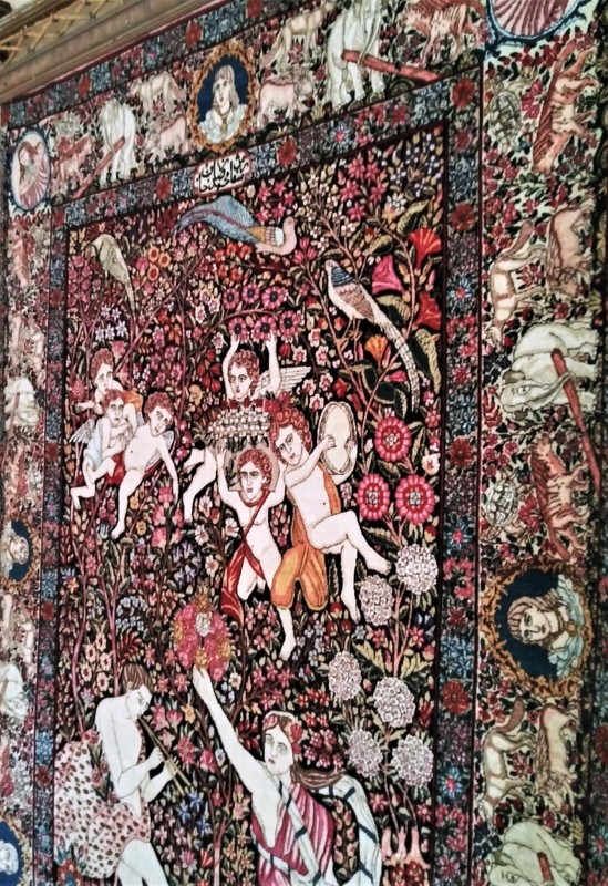 130 YEARS OLD FINEST MIDDLE EASTERN LAVAR RUG REZA KHAN ORDER DANCE OF NYMPH gallery