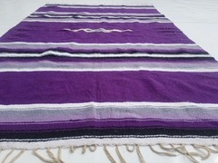 Vintage Traditional Handmade Mexican Saltillo Wool Multi Kilim 6.6×4.3ft