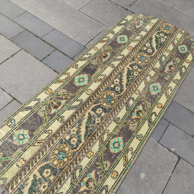 2x5 Turkish oval rug 2.23 x 5.41 ft Vintage Handmade rug 68 x 165 cm runner gallery
