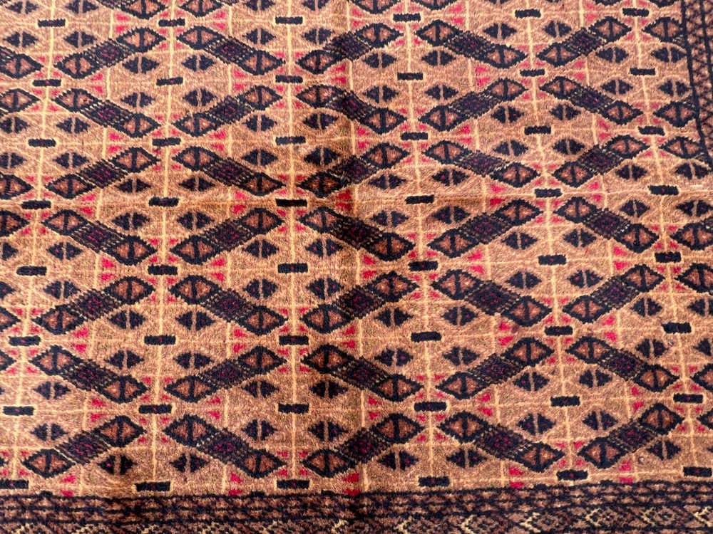 130 X 180 cm Vintage Stunning Natural Vegetable Dye Yamood Turkmenistan Carpet