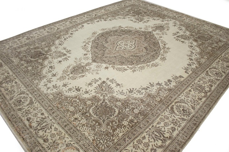 Antique Distressed Oriental Rug Classic Floral Design Vintage Carpet 10X13 ft gallery
