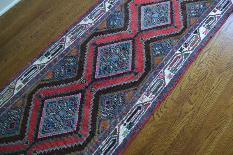 Multicolor 2'6" x 10' Hand Knotted Tribal Runner Rug gallery