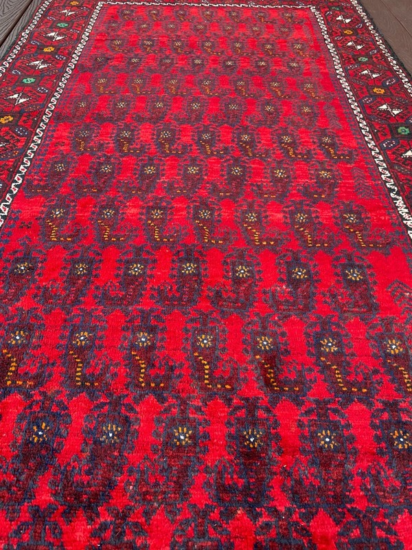 Fine Quality Handmade Afghan Accent Rug, Tribal Paisley Allover Design, 4'x8' gallery