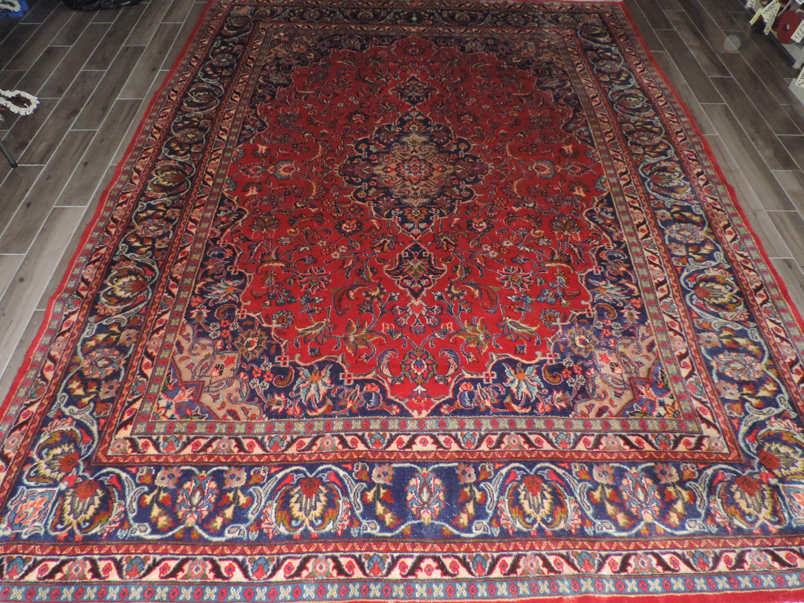10x13ft. Vintage Sarouk Medallion Wool Room Size Rug gallery