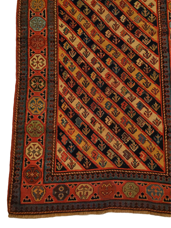 Short GANJEH-CAUCASIAN hand-made Runner - 3'2" x 8'4" gallery
