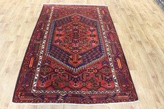 Oriental Tribal Rug 205×132 cm Red Blue Medallion Handmade Carpet