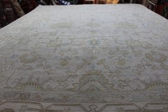 Oushak Design 9’x12 Handmade Oriental rug, Washed out muted Color Chobi