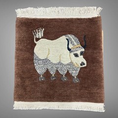 Tibetan Yak Meditation Carpet 100% Wool with Fringe Trim Hand Woven in Nepal