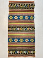 2×5 ft Turkish Geometric Runner Handwoven Hallway Wool Tribal Bedroom Kilim Rug