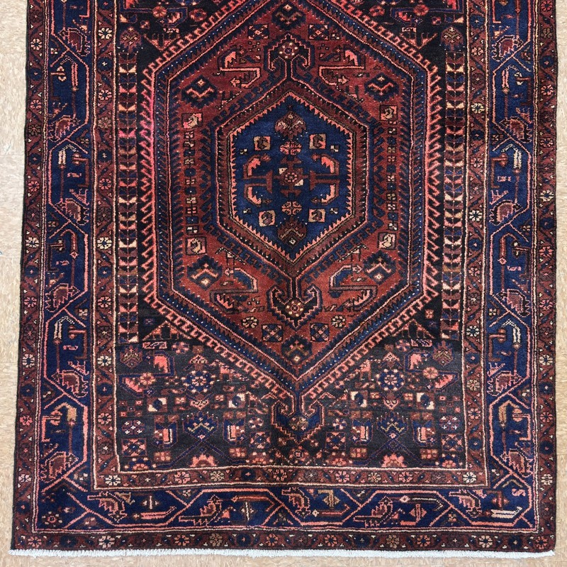 Vintage Zanjan Tribal Oriental Area Rug 5x7 Hand Knotted Wool Red Geometric Boho gallery