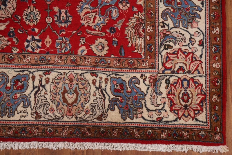 Vegetable Dye Red Wool Hand-knotted Living Room Rug Vintage Carpet 10x16 gallery