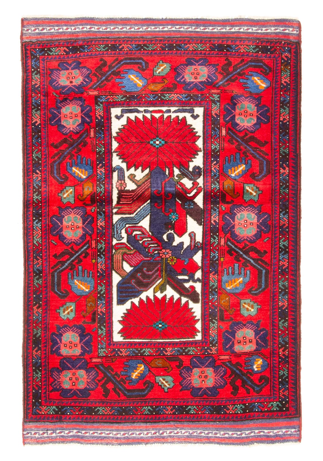 Vintage 3'2" x 4'11" Traditional Hand Knotted Vegetable Dye Wool Area Rug gallery