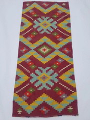 Fine Vintage Traditional Hand Made Oriental Wool Multicolor Kilim 149x66cm