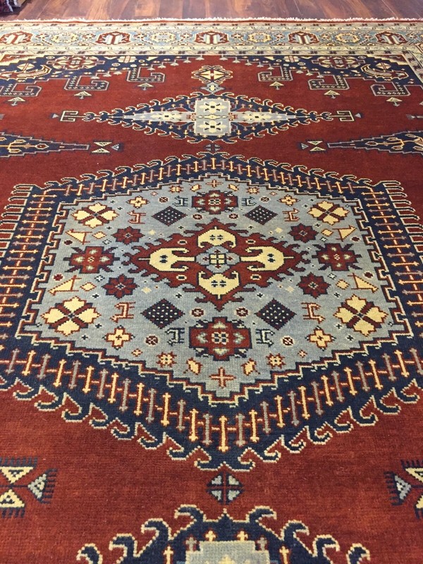 Sale Genuine Hand Knotted Oushak Heriz Geometric Area Rug Carpet 8’10”x11’8”,#23 gallery