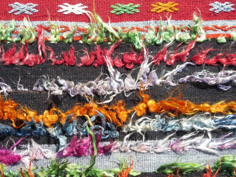 Shaggy Rug Mohair Rug Long Hair Rug Multicolor Carpet Vintage Tulu Rugs 35"x50" gallery