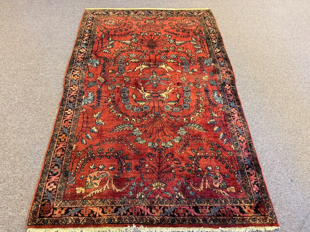 SAROUCK 1920 ANTIQUE HAND KNOTTED WOOL ORIENTAL RUG