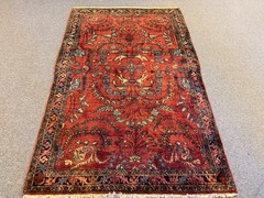 SAROUCK 1920 ANTIQUE HAND KNOTTED WOOL ORIENTAL RUG