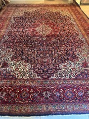ANTIQUE HAND MADE RUG OVER 100 YEARES OLD. 19TH. 14X10.