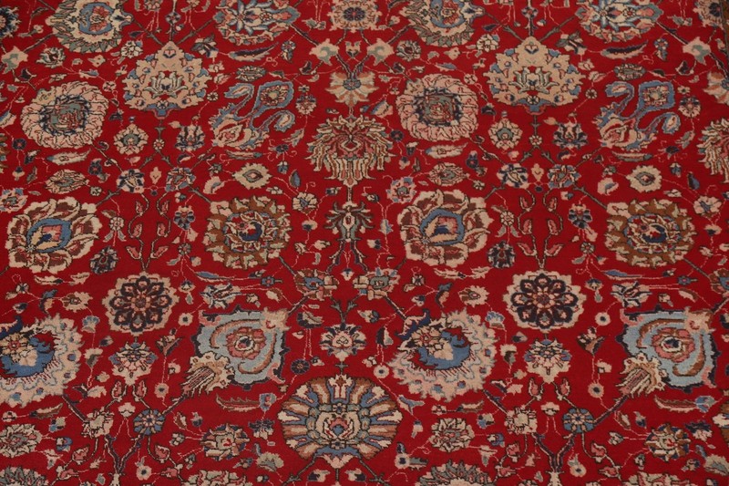 Vegetable Dye Red Wool Hand-knotted Living Room Rug Vintage Carpet 10x16 gallery