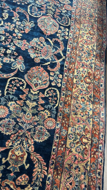 ORIENTAL ANTIQUE SAROUK MOHAJERAN RUG 9X12FT CIR 1900 gallery