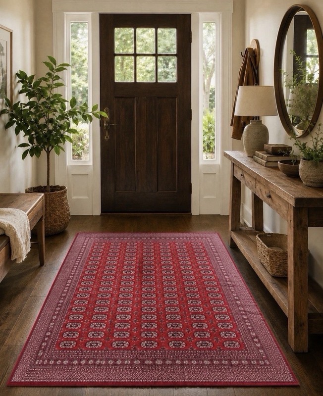 Super Fine Bokhara Rug 9x12 Red Turkoman Pakistani Tribal Wool TraditionalCarpet gallery